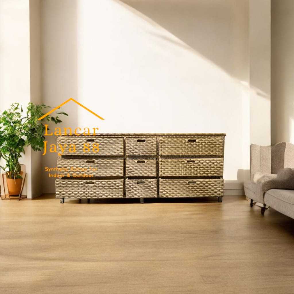 Lemari Rotan Sintetis 9 Laci