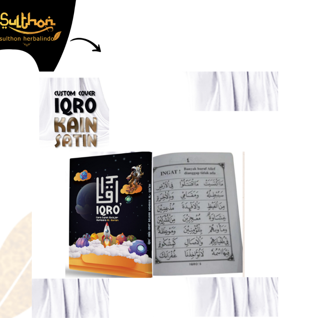 

Sulthon - Iqro Hvs Custom Cover Kain Satin (Bisa Tulis Nama di Cover) HVS Size A5 + Bonus