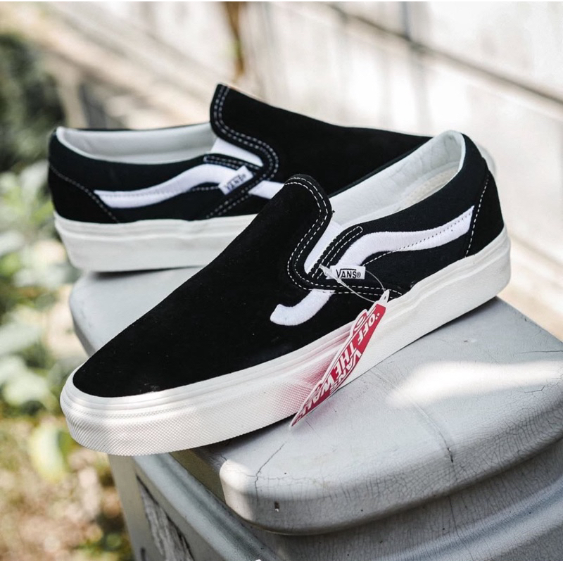 Vans Slip On Side Stripe Black White