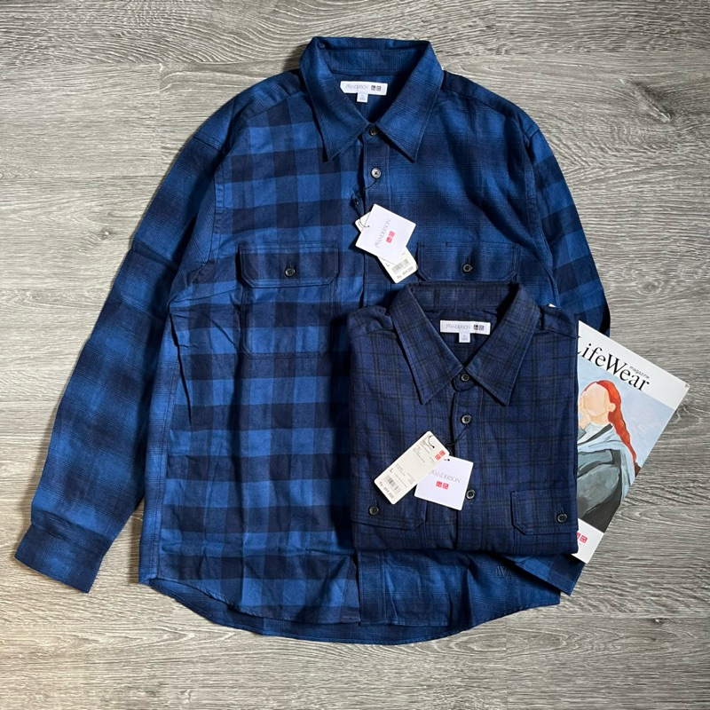 Sale Uniqlo X JW Anderson Kemeja Flannel Lengan Panjang Original