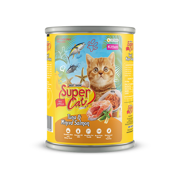 PETTO - Supercat Kitten Minched salmon 400 Gr Makanan Super cat supercat kaleng 400gr supercat kitte