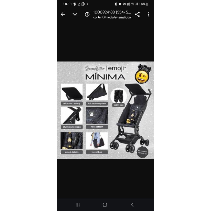 Preloved stroller pockit minima emoji