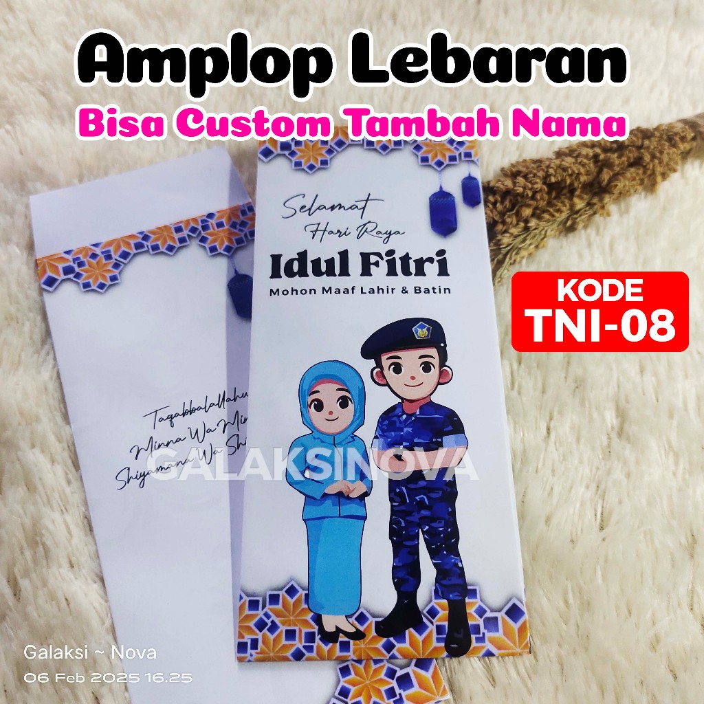 

TNI.08 - Amplop Idul Fitri PIA ARDHYA GARINI TNI AU | Amplop Lebaran Custom | Amplop Custom