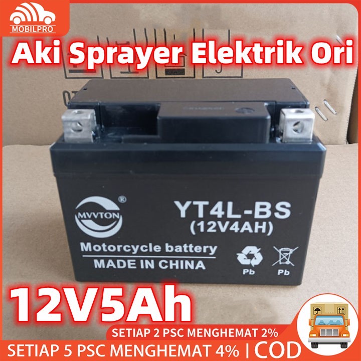 Aki Sprayer Elektrik Ori / YT4L-BS Aki Sprayer Aki Kering 12 Volt 5AH / Aki Semprotan Elektrik / Aki