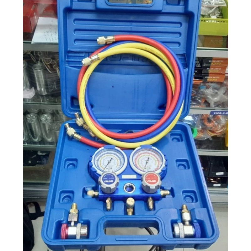 MANIFOLD SET VALUE R134 | ANALYZER AC VALUE VMG-2-R134A-B & QUICK COUPLER | MANIFOLD AC VALUE R134 B