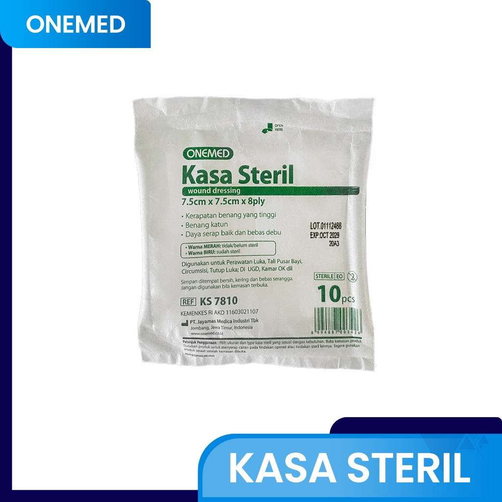KASA STERIL ONEMED 7.5x7.5cm 8 ply isi 10 KS 7810 MURAH