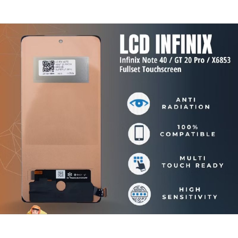 lcd infinix note 40 4g lf atau tictoc Infinix gt 20 pro x6853 note 40 OLED finger