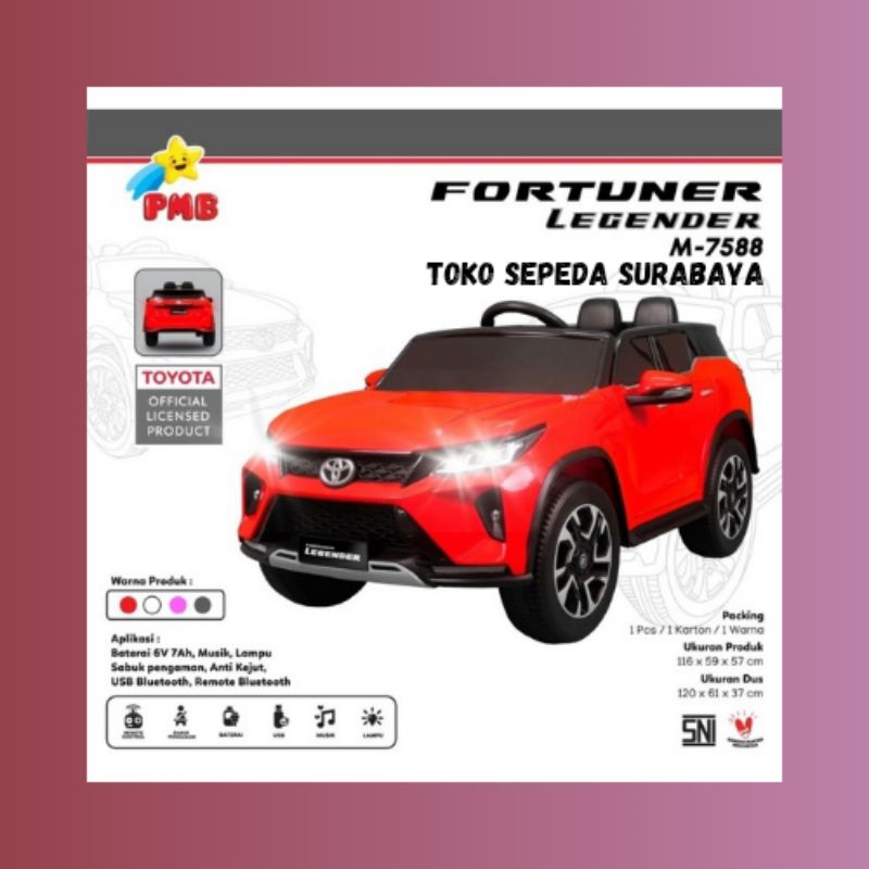 MAINAN ANAK MOBIL REMOTE CONTROL TOYOTA FORTUNER LEGENDER M7588 BARU