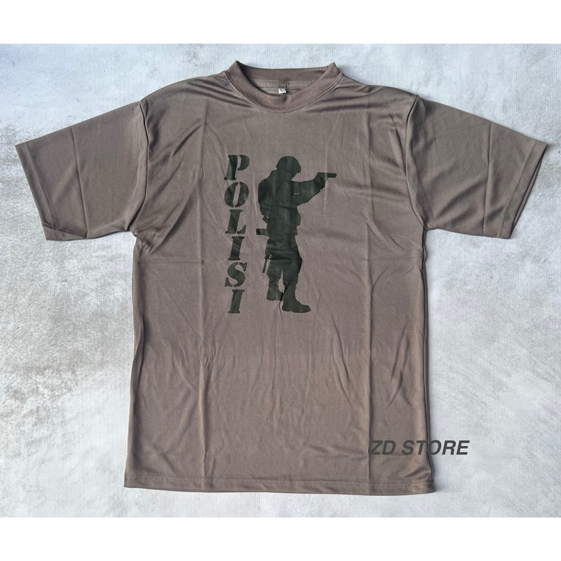 Kaos Jersy Gambar Coklat Polisi/Kaos Jersey Gambar Polisi