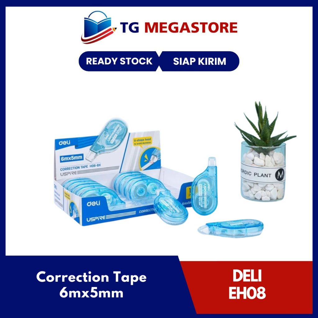 

Tipe-X Kertas Correction Tape Deli USPIRE 6mx5mm - EH08-BX