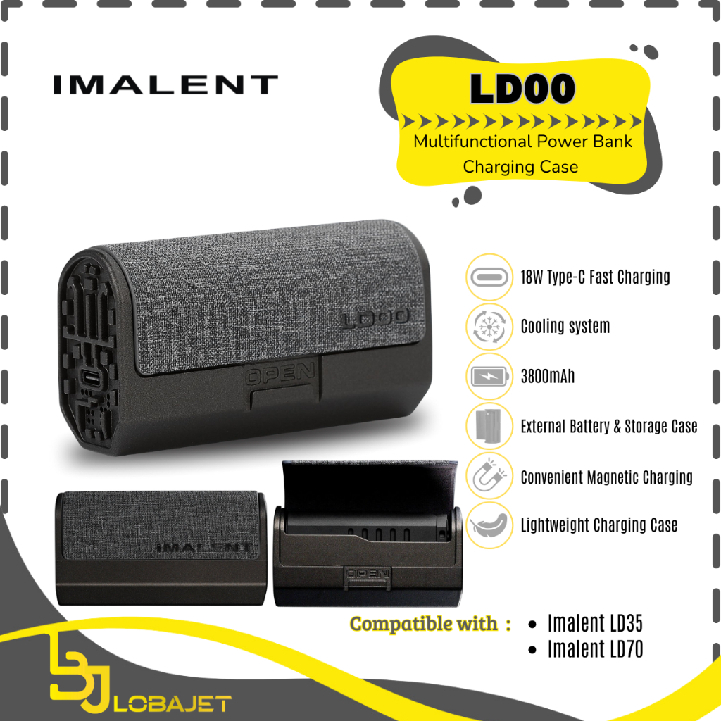 IMALENT LD00 - Multifunctional Power Bank Charging Case 3800mAh for IMALENT LD35 - IMALENT LD70