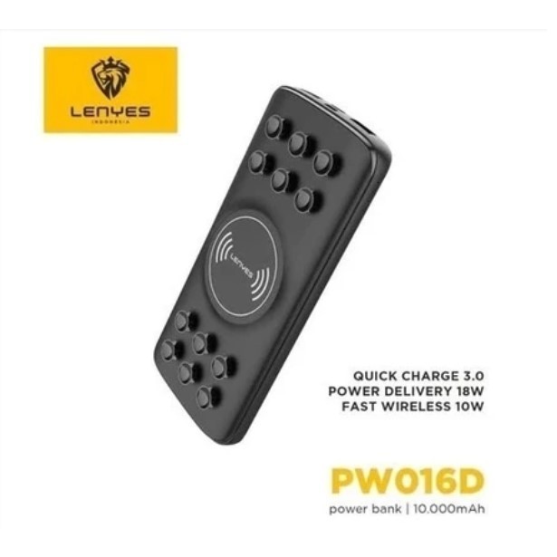 Power Bank LENYES PW016D WIRELESS POWERBANK 10.000 mAh FAST CHARGING QC 3.0 + PD