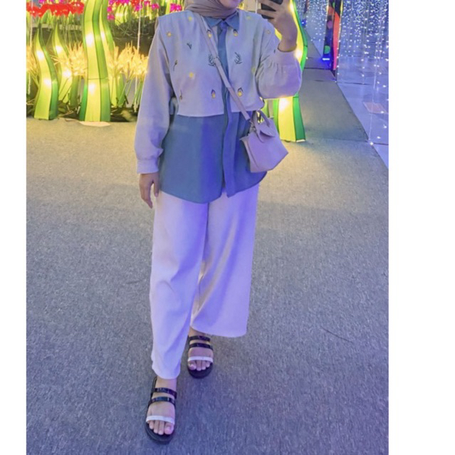 Kemeja premium Vest bordir/ Vest tali XXL denim | Preloved