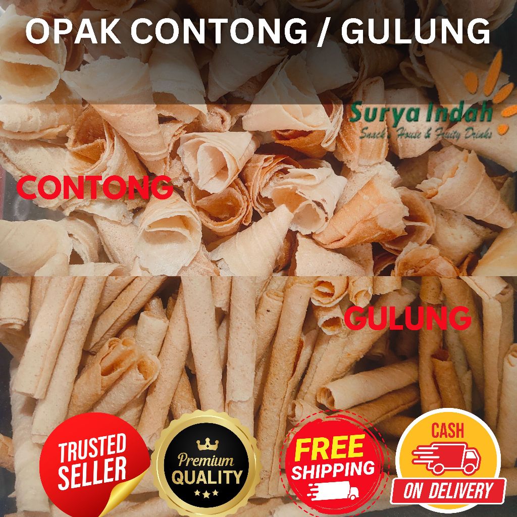 

Opak Contong / Opak Gulung Los 100gr Surya Indah Jombang