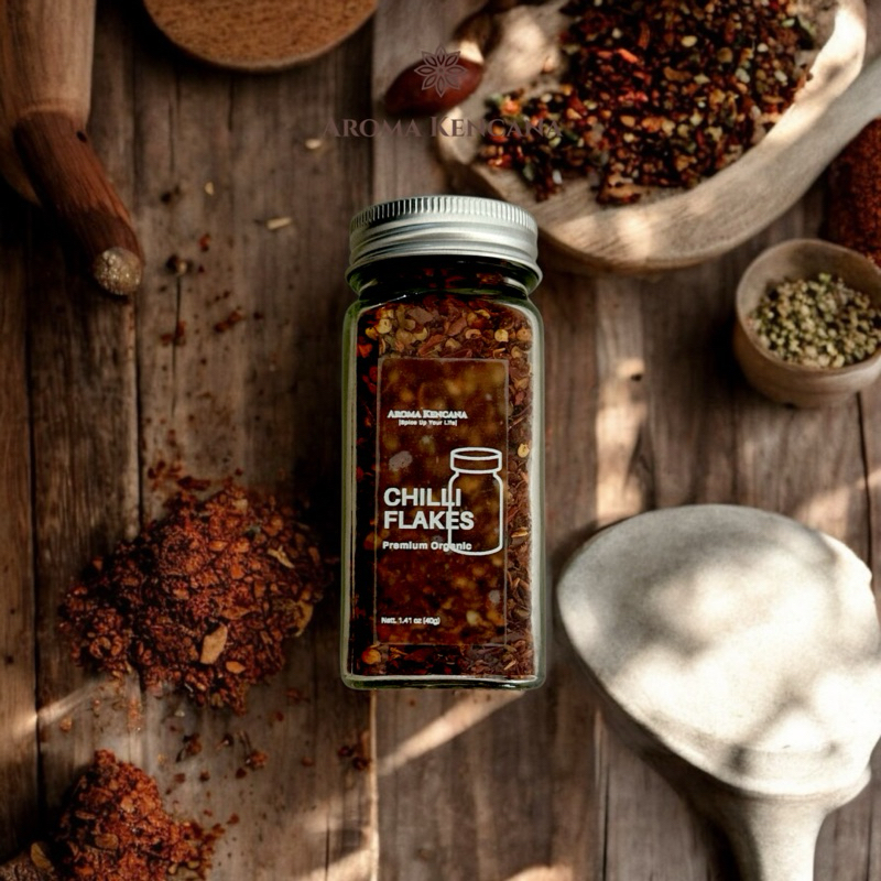 

Chilli Flakes Botol Kaca Tabur Premium 40 gram AROMA KENCANA