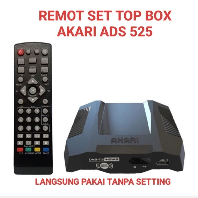remote stb AKARI ADS 525 remot pengganti set top box Akari ads525 DVB T2