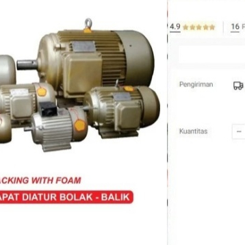 

Dinamo Penggerak WIPRO 1,5 HP 4P 1450 RPM Electromotor Lambat 1.5 4 P