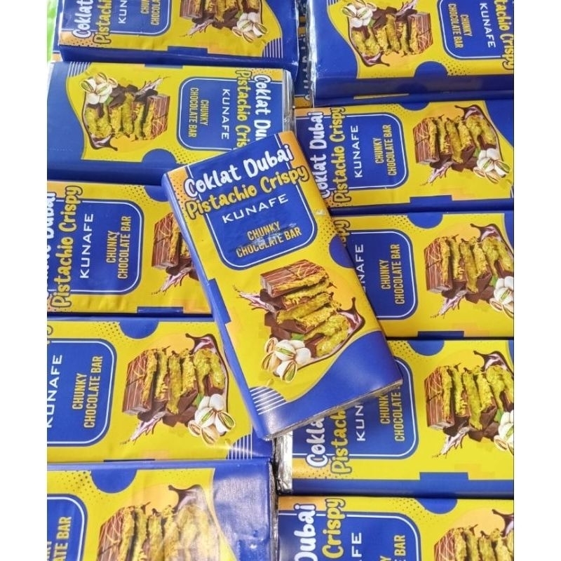 

Coklat Dubai Pistachio Crispy Kunafa Bar Chocolate 250gr