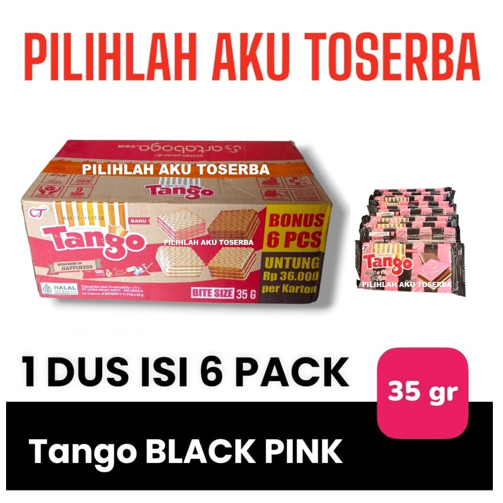 

Tango Wafer BLACK PINK 35 gr - ( HARGA 1 KARTON ISI 6 PACK )