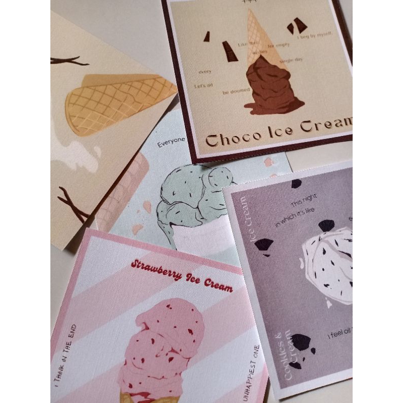 

Postcard/Kartu Pos Ilustrasi | Ice Cream Series (12x12 cm)
