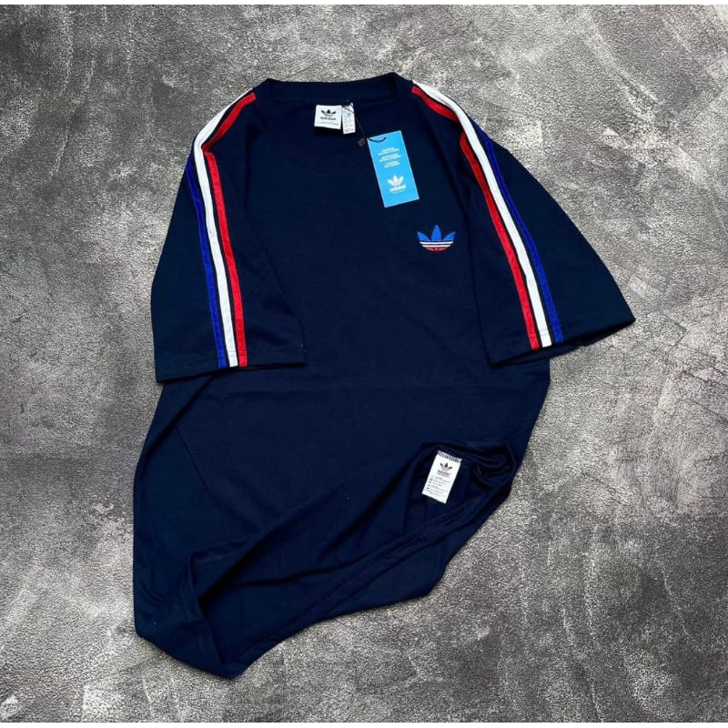Kaos Adidas Francis Ringer Tee 3 Stripes Adidas Classic Unisex Catton 24s