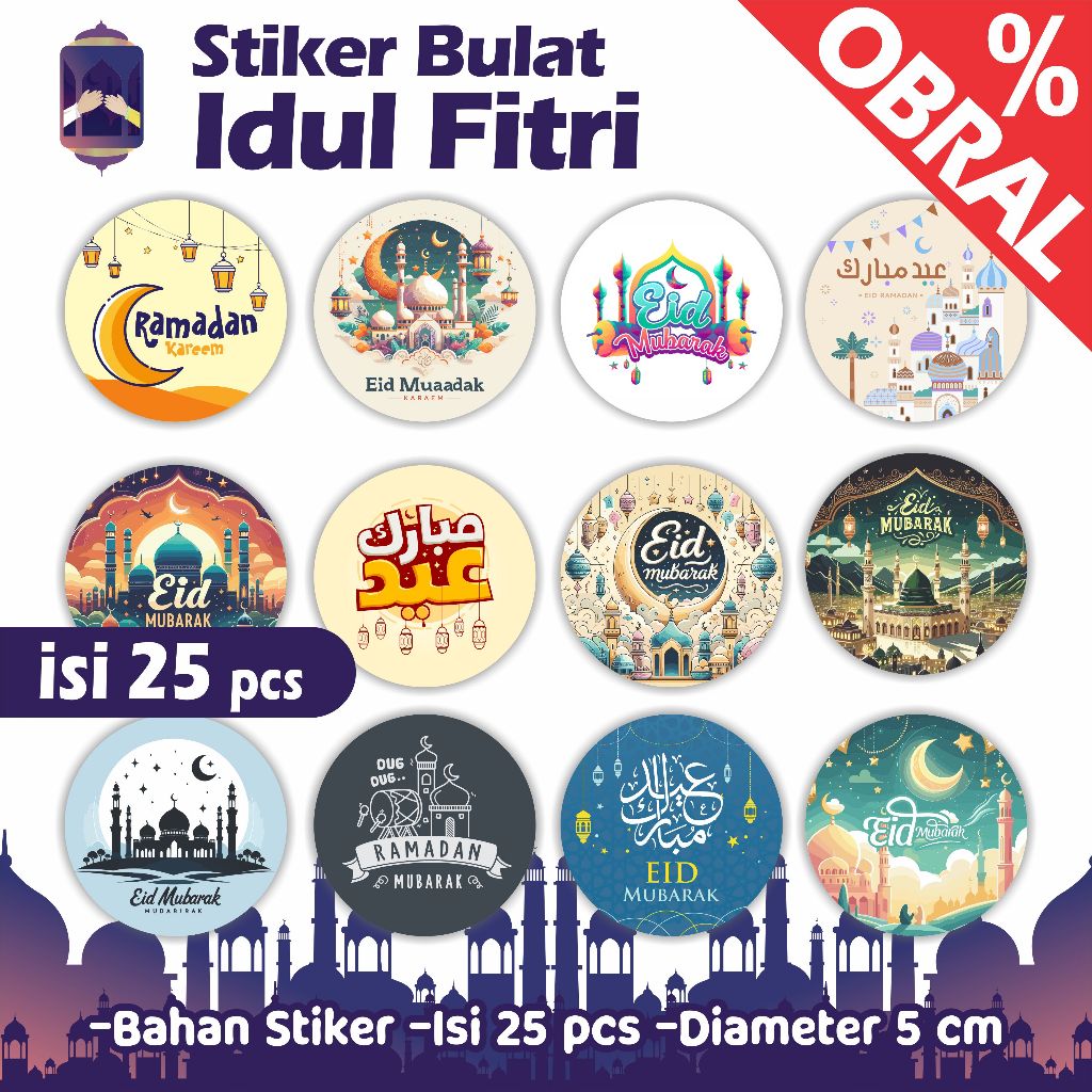 

OBRAL Sticker Toples Idul Fitri - stiker idul fitri - Stiker label idul fitri