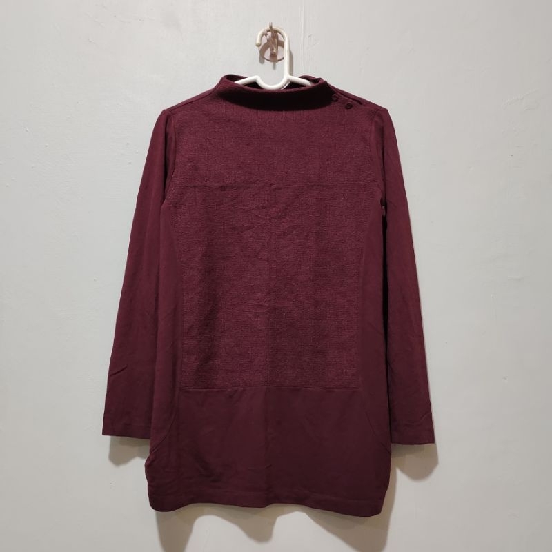Maroon Blouse / blouse maroon / merah maroon / turtleneck tunik / tunik maroon / merah marun / tunik