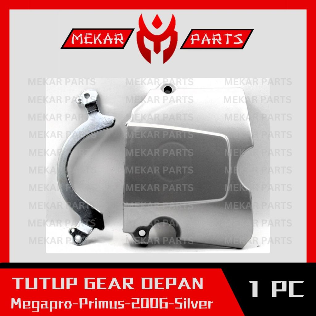 MEKAR-PARTS/TUTUP-GEAR-GIGI-DEPAN/COVER/MOTOR/HONDA-MEGAPRO-PRIMUS-2006-SILVER/GRADE-ORI