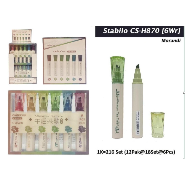 

Chosch Stabillo CS-H870 Morandi- Spidol Acrilic 6 Warna 1 Set 6 pcs