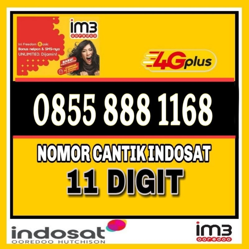 Nomor Cantik Indosat IM3 4G 1168 - O855 888 1168