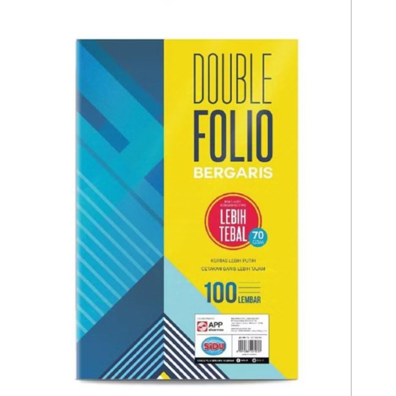 

Kertas Double Folio Bergaris SIDU 70 gsm isi 100 Lembar