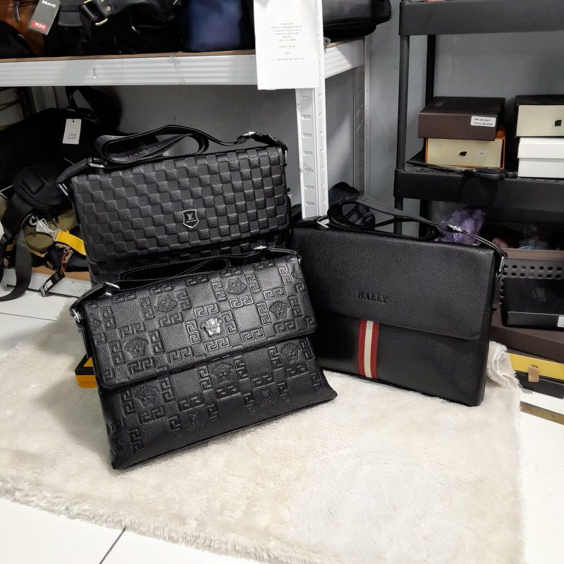 Selempang Besar pria wanita / Tas Slingbag Kulit Asli pria wanita / Tas selempang tutup super