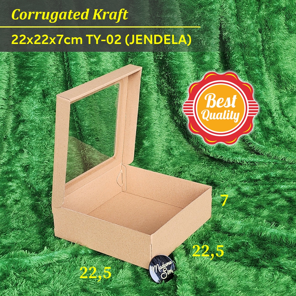 

KOTAK BROWNIES - CAKE BOX - DUS CHIFFON 22x22x7 - JENDELA - TY02 (ISI : 10 PCS)