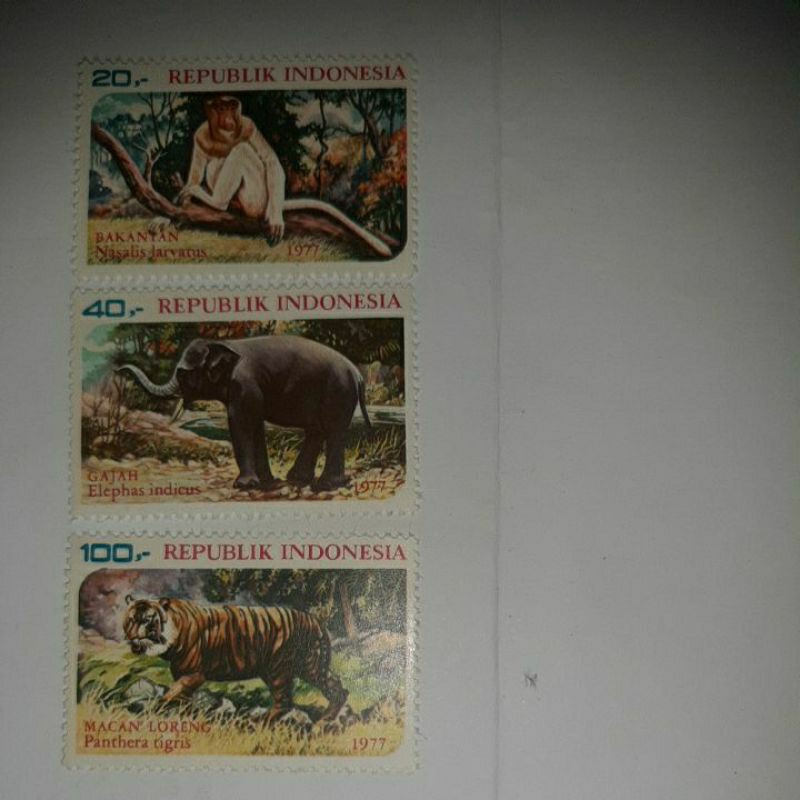 

Perangko Indonesia 1977 seri hewan set 3 prangko rare