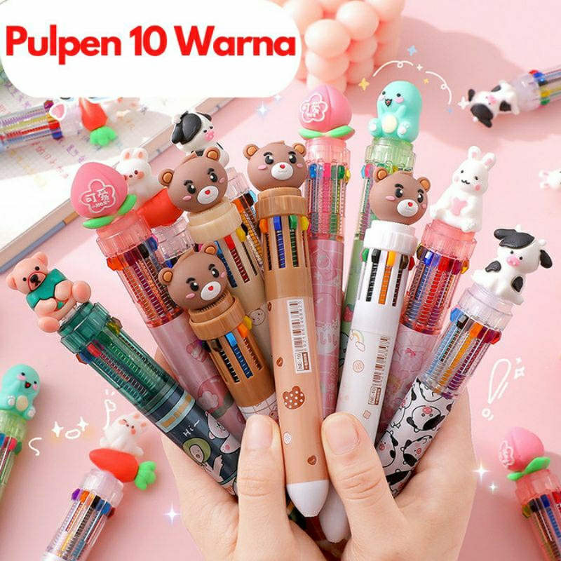 

Pulpen 10 Warna Bolpoin 10 Warna Karakter Lucu