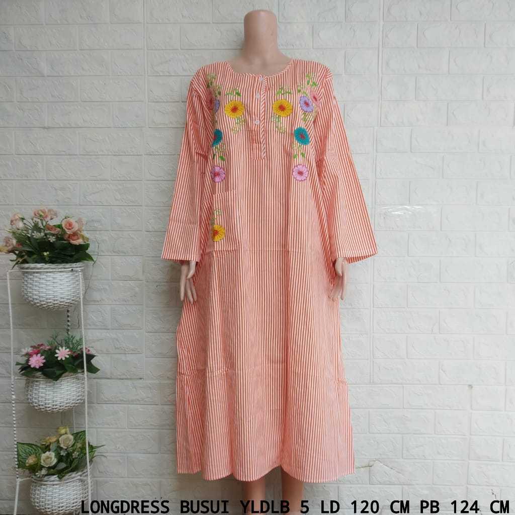 Daster Katun Bordir YUNYUN Longdress size L (YLDLB)