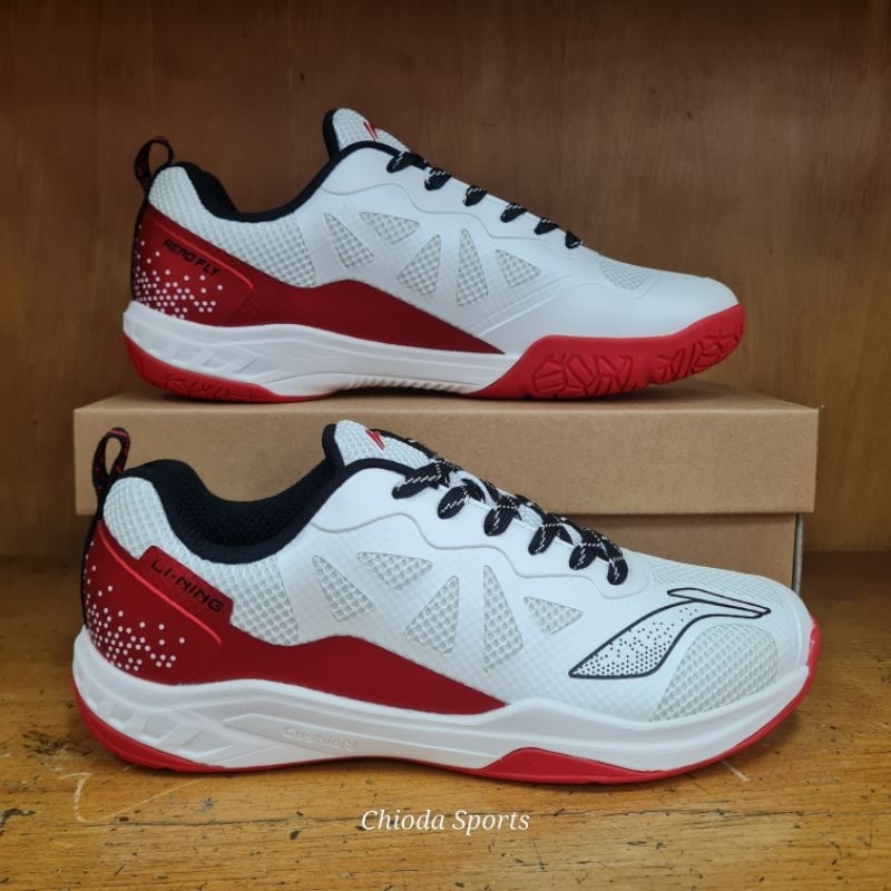Sepatu spatu shoes badminton bulutangkis bulu tangkis bultang Lining Li ning Li-ning Aero Fly White 