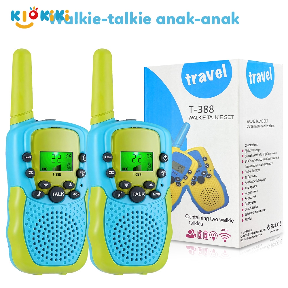 KiKiTOY 2PCS Mini HT Handy 22 Channel Mainan Walkie Talkie Anak-Anak Telepon Outdoor Untuk 3000M