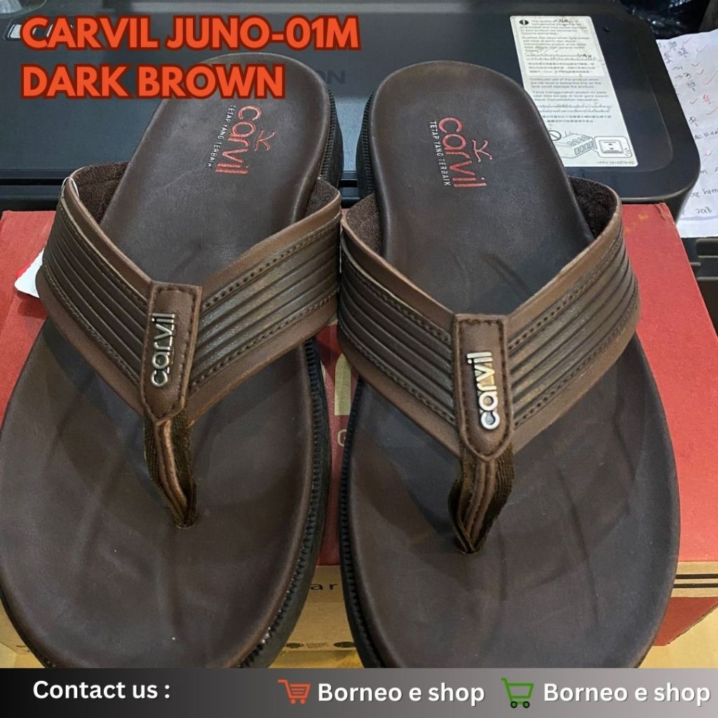 [BISA COD] sandal CARVIL 100% original/ sandal pria/sandal pria/sandal fashion CARVIL JUNO-01M DARK 