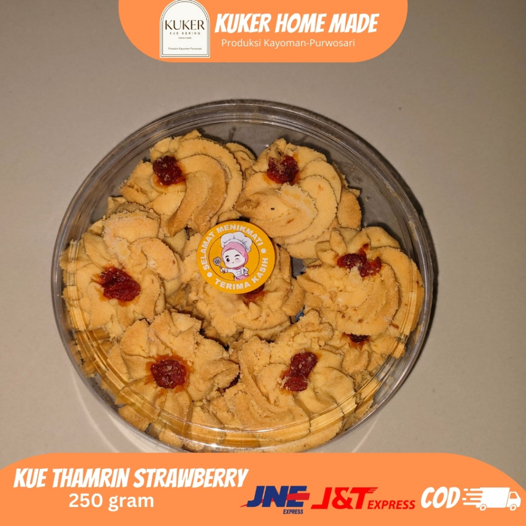

Kuker Home Made Kue Semprit Mawar strawberry 250 gram-kue kering