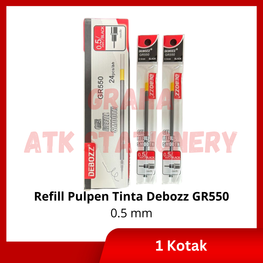 

[1 Kotak] Refill Tinta Pulpen 0.5mm Debozz GR550 / Isi Ulang Tinta / Refill Gel Ink Pen Gel 0.5mm Debozz GR550