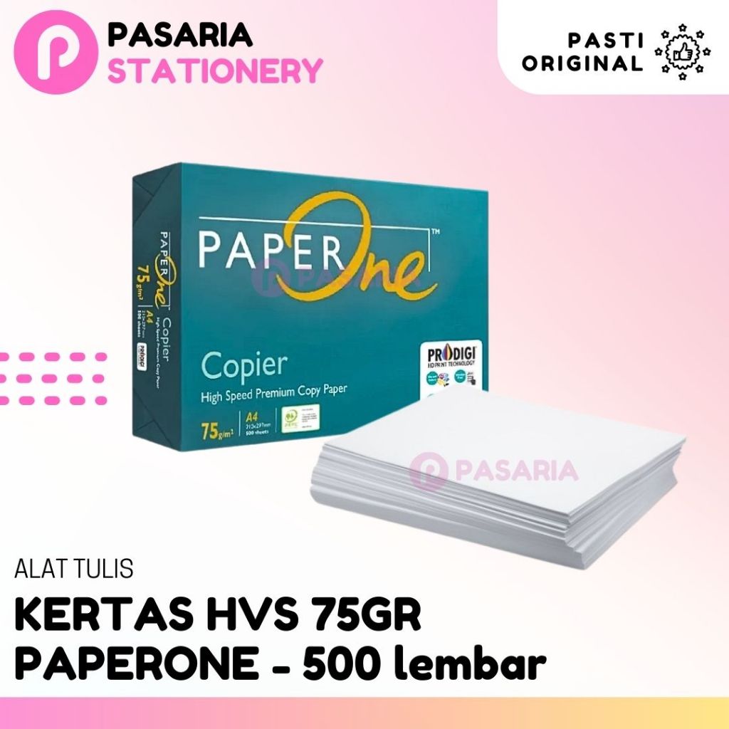 

Kertas HVS A4 Paperone 75 gr 500 Lembar/ 1 Rim Kertas A4 Paper One