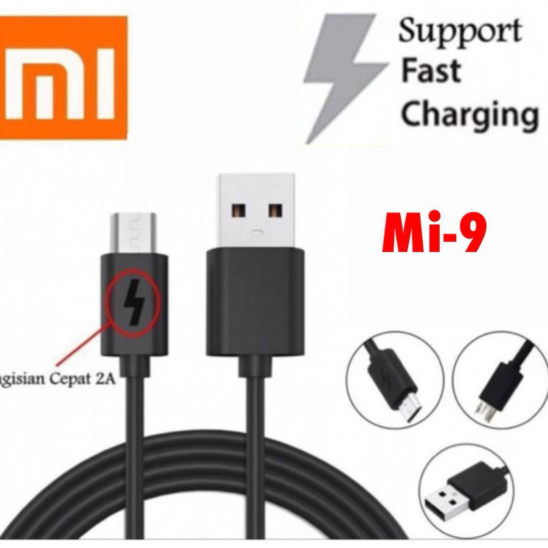 (Non Pack) Kabel Data Xiaomi Mi9 Colokan Micro V8 Fast Charging Kabel cas