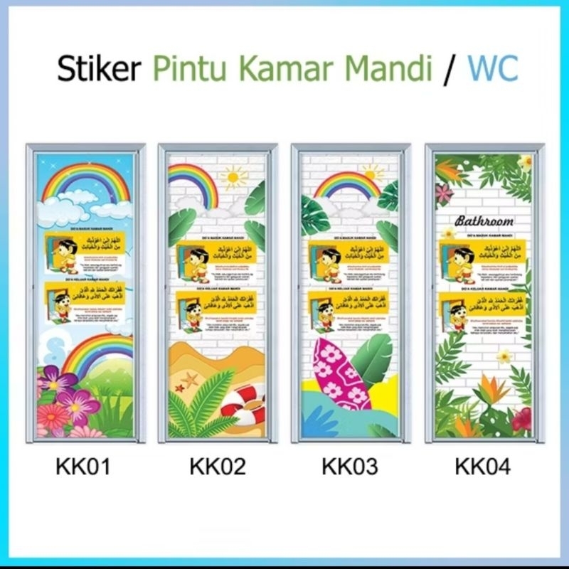 Stiker pintu kamar mandi/ Stiker pintu wc/ Stiker bathroom