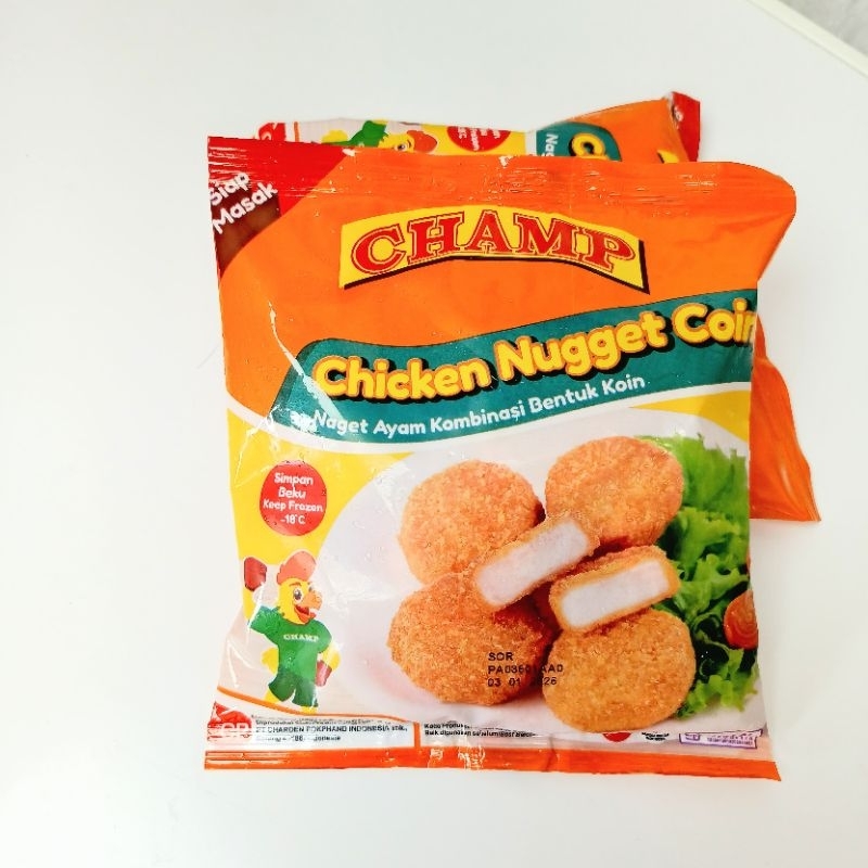 

MOOJOK-champ mitra nugget ayam coin koin 200 gr chicken murah nuget khusus delivery instant