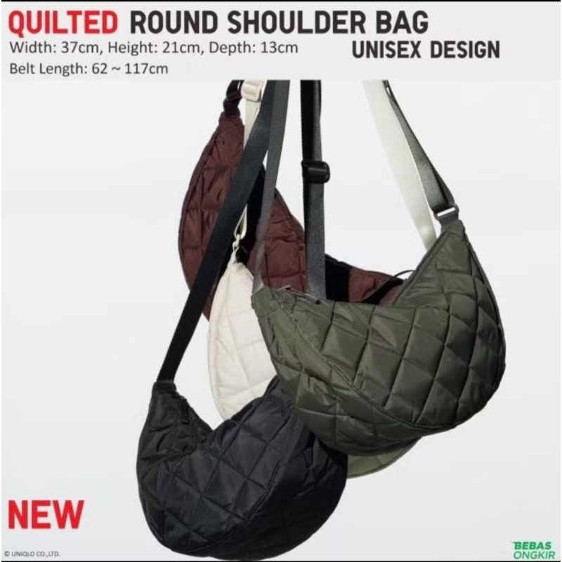 Tas Selempang | Shoulder Bag Uniqlo Quilted Round