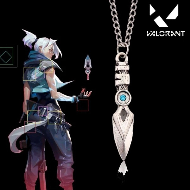 Necklace Cosplay Anime Valorant Jett Sage Knife Kunai Kalung Figure