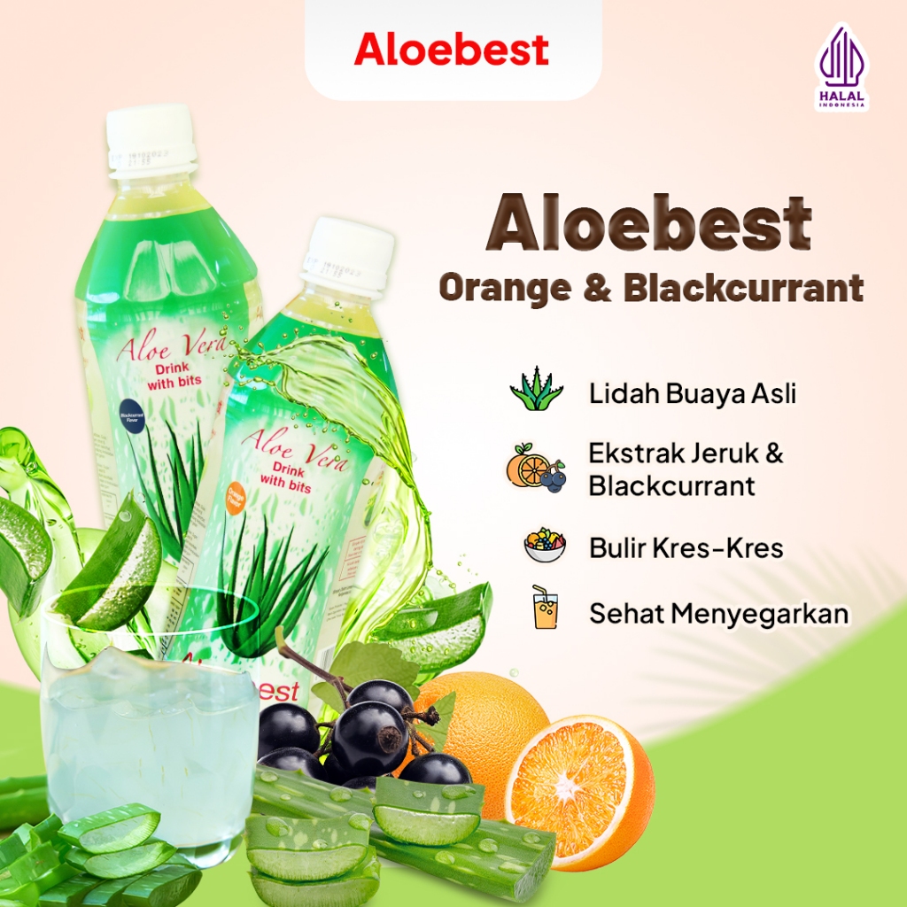 

COCOMAXI Bundling Aloebest Minuman Lidah Buaya Rasa Orange dan Blackcurrent 500ml - Isi 2 Pcs @1 Pcs per Varian