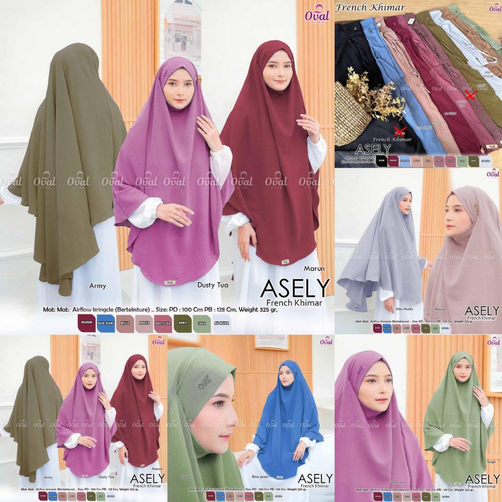 Asely French Khimar Original Oval Hijab Instan Airflow Khimar Airflow Khimar French Asely Hijab Oval