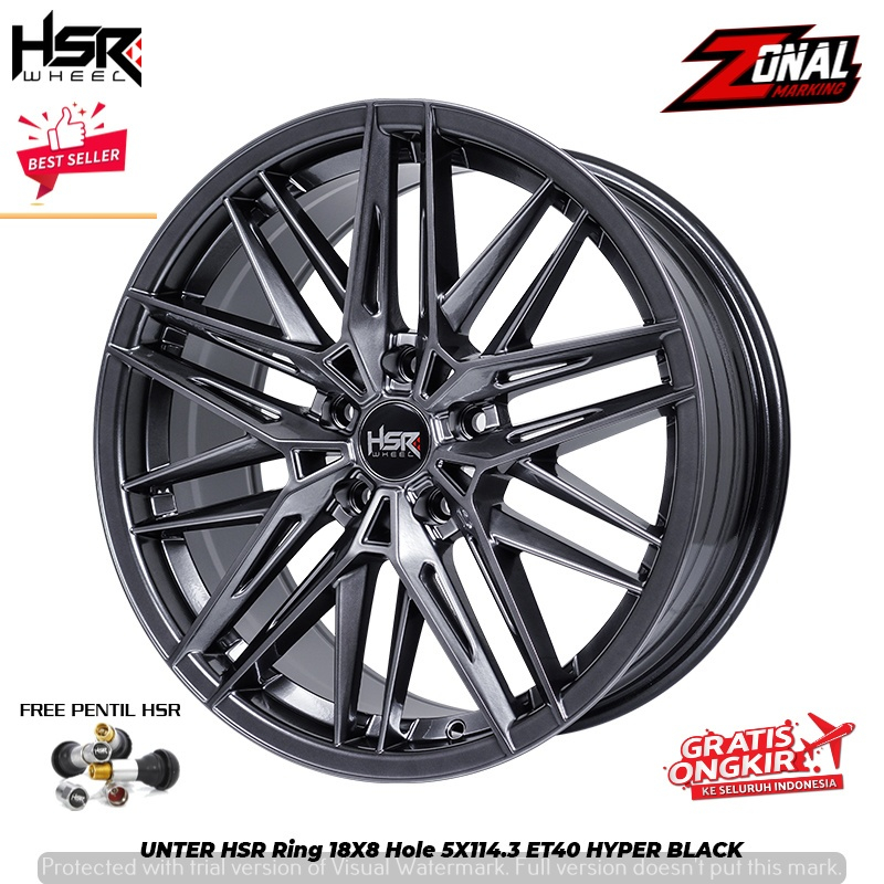 VELG RACING HSR BLACK CHROME RING 18